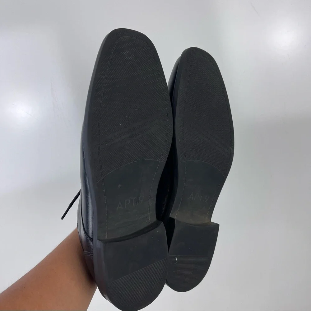 Apt 9 Men's Kirk Dress Shoes Black Ortholite Square Toe Comfort Shoes Size 8.5M